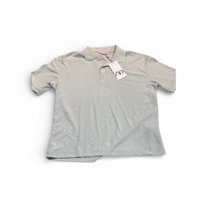 Zara Menswear textured polo shirt Sea-foam green Size Small